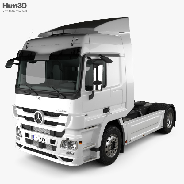 Mercedes-Benz Actros 트랙터 트럭 2축 인테리어 가 있는 2014 3D 모델 