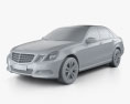 Mercedes-Benz E 클래스 세단 인테리어 가 있는 2012 3D 모델  clay render