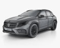 Mercedes-Benz GLA-Klasse AMG Line mit Innenraum 2020 3D-Modell wire render