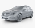 Mercedes-Benz GLA-Klasse AMG Line mit Innenraum 2020 3D-Modell clay render