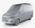 Mercedes-Benz Sprinter (W907) 승객용 밴 L2H2 2022 3D 모델  clay render