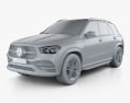 Mercedes-Benz GLE级 AMG Line 2022 3D模型 clay render
