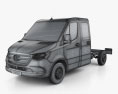Mercedes-Benz Sprinter (W907) Crew Cab Chassis L2 2022 3D模型 wire render