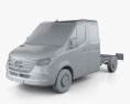 Mercedes-Benz Sprinter (W907) Crew Cab Chassis L2 2022 3D 모델  clay render