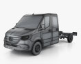 Mercedes-Benz Sprinter (W907) Crew Cab Chassis L3 2022 3D модель wire render