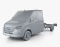 Mercedes-Benz Sprinter (W907) Crew Cab Chassis L3 2022 3D модель clay render