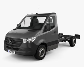 3D model of Mercedes-Benz Sprinter (W907) Single Cab Chassis L2 2022
