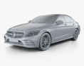 Mercedes-Benz C-Klasse AMG-line sedan 2021 3D-Modell clay render