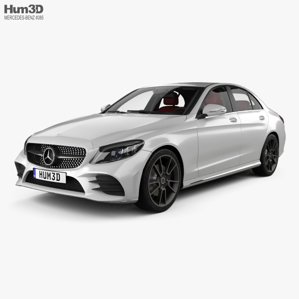 Mercedes-Benz C-class AMG-line sedan with HQ interior 2021 3D model