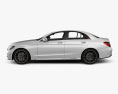 Mercedes-Benz C级 AMG-line 轿车 带内饰 2021 3D模型 侧视图