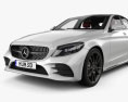 Mercedes-Benz Clase C AMG-line Sedán con interior 2021 Modelo 3D