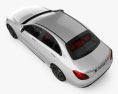 Mercedes-Benz Classe C AMG-line sedan avec Intérieur 2021 Modèle 3d vue du dessus