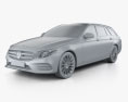 Mercedes-Benz E-class AMG-Line estate with HQ interior 2019 3d model clay render