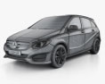 Mercedes-Benz Bクラス Urban Line HQインテリアと 2017 3Dモデル wire render