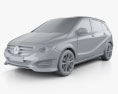Mercedes-Benz B-Klasse Urban Line mit Innenraum 2017 3D-Modell clay render
