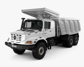 3D model of Mercedes-Benz Zetros Meiller Hinterkipper M325 Dump Truck 2024