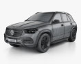 Mercedes-Benz GLE-class with HQ interior 2022 3d model wire render