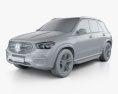 Mercedes-Benz GLE-class with HQ interior 2022 3d model clay render