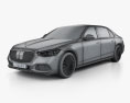 Mercedes-Benz S 클래스 Maybach 2024 3D 모델  wire render
