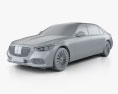 Mercedes-Benz S级 Maybach 2024 3D模型 clay render
