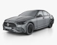 Mercedes-Benz C-Klasse AMG-line sedan 2024 3D-Modell wire render