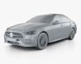 Mercedes-Benz C级 AMG-line 轿车 2024 3D模型 clay render
