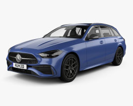3D model of Mercedes-Benz C-class AMG-Line estate 2024