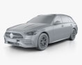 Mercedes-Benz C级 AMG-Line estate 2024 3D模型 clay render