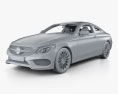 Mercedes-Benz C-класс купе AMG-Line с детальным интерьером 2018 3D модель clay render