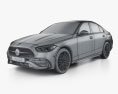 Mercedes-Benz C级 L AMG-line 2024 3D模型 wire render
