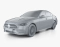 Mercedes-Benz Cクラス L AMG-line 2024 3Dモデル clay render