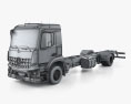 Mercedes-Benz Actros Classic Space M-cab Chassis Truck 2-axle 2022 3d model wire render