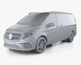 Mercedes-Benz V级 AMG Line 2022 3D模型 clay render