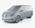 Mercedes-Benz V级 Avantgarde Line 2022 3D模型 clay render
