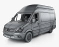 Mercedes-Benz Sprinter Panel Van SWB SHR with HQ interior 2016 3D模型 wire render