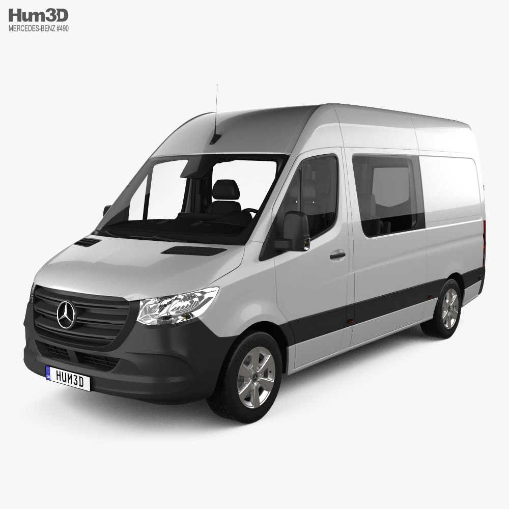 Mercedes-Benz Sprinter Crew Van L2H2 with HQ interior 2019 3D model