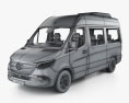 Mercedes-Benz Sprinter Passenger Van L2H2 with HQ interior 2019 3d model wire render