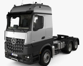 Mercedes-Benz Arocs 트랙터 트럭 3축 인테리어 가 있는 2016 3D 모델 