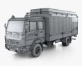 Mercedes-Benz 1117 消防車 1996 3Dモデル wire render