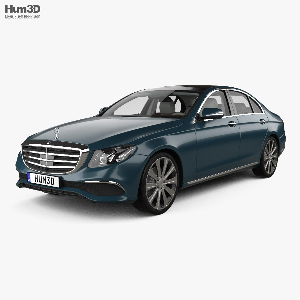 Mercedes-Benz E-class sedan Exclusive line with HQ interior 2019 3D model