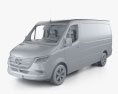 Mercedes-Benz Sprinter Panel Van L2H1 с детальным интерьером 2022 3D модель clay render