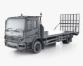 Mercedes-Benz Atego Single Cab 플랫 베드 트럭 2007 3D 모델  wire render