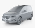 Mercedes-Benz T-class 2022 3d model clay render