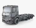 Mercedes-Benz Arocs M-Classic Cab Fahrgestell LKW 4-Achser 2021 3D-Modell wire render