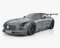 Mercedes-Benz Clase SLS AMG GT3 Black Falcon 2014 Modelo 3D wire render