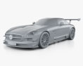 Mercedes-Benz Classe SLS AMG GT3 Black Falcon 2014 Modello 3D clay render