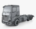 Mercedes-Benz Actros L-Cab Classic Space 2.30m Chassis Truck 2024 3d model wire render