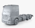 Mercedes-Benz Actros L-Cab Classic Space 2.30m Fahrgestell LKW 2024 3D-Modell clay render