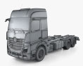 Mercedes-Benz Actros L-Cab Stream Space 2.50m Fahrgestell LKW 2024 3D-Modell wire render
