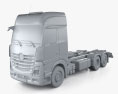 Mercedes-Benz Actros L-Cab Stream Space 2.50m Fahrgestell LKW 2024 3D-Modell clay render